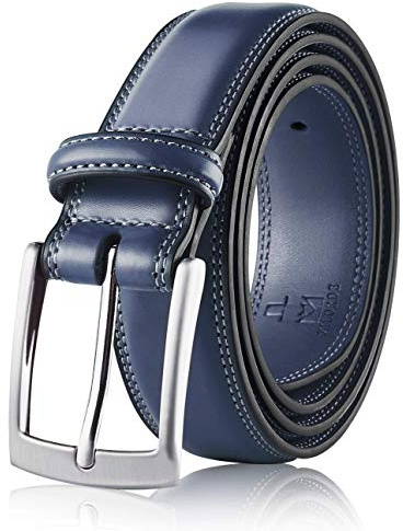 Milorde Herrklädsadel av äkta läder, handgjord, 100% koskinn, moderna och klassiska mönster för arbete, affärer och fritid, 30 (Fits waist 28-29)