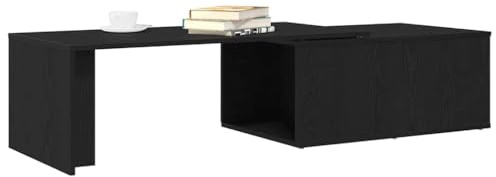 vidaXL Mesa de Café Roble Negro 150 x 50 x 35 cm Madera de ingeniería