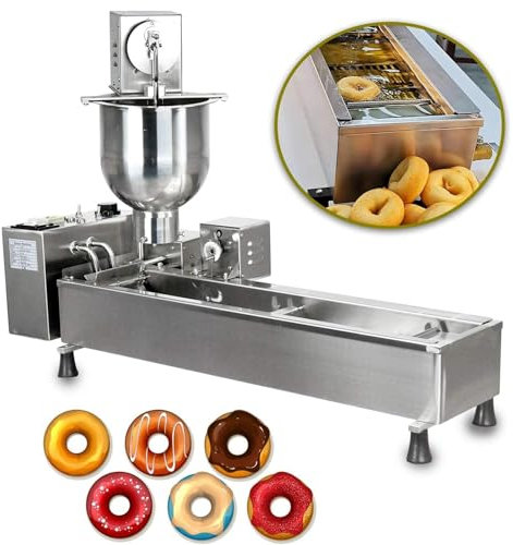 Macchina per ciambelle, automatica con tramoggia da 7 litri e stampi multipli, funzionamento facile per panetterie e uso commerciale