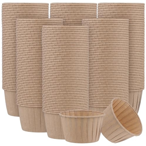 CHEUKYIU 300 stycken 5 x 4 cm bruna papper muffinsformar, cupcake-formar, bakformar för cupcakes, muffins