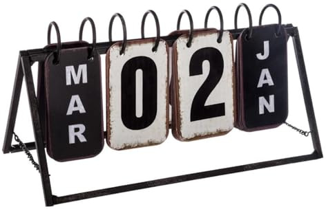 Paris Prix Atmosphera Créateur d'intérieur - Calendrier Vintage en Métal Perpétuel 27cm Noir