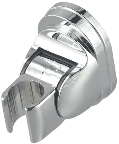 Yuanpgky Soporte de cabezal de ducha ajustable, soporte de plástico de base fija para montaje en pared, accesorios de baño, plateado