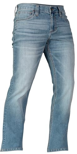 Howitzer Clothing Men's Classic Straight Leg Jeans, Medium Wash Denim, Traditional 5-Pocket Design (US, Waist Inseam, 38, 32, Regular, Regular, Corporal Wash (Patriot Corporal))