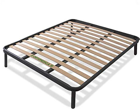 Dormiland® - Rete Letto Ortopedica Matrimoniale 160x190cm - 13 Doghe in Legno e Struttura in Acciaio - 100% Made in Italy