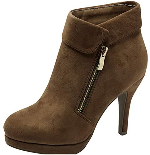 TOP Moda George-40 Ankle Wrap Boots, Tan Suede, 9