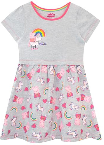 Peppa Pig Robe Robe pour Fille | Robe d’été Arc-en-Ciel | Tenue Fille Multicolore - 7-8 Ans