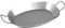 chg Ovale Eisenpfanne | 37,5 x 27,5 x 4,5 cm | 2 Griffe | alle Herdarten | Grill geeignet