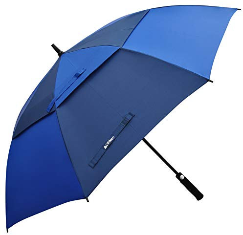 ACEIken Golf Umbrella Windproof Large 62/68 Inch, Double Canopy Vented, Automatic Open, Extra Large Oversized,Sun Protection Ultra Rain & Wind Resistant Stick Umbrellas (Navy/Royal Blue, 68 inch)
