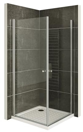 i-flair Duschkabine 75x75 cm Höhe: 190 cm - Eckdusche mit Pendeltüren aus ESG Sicherheitsglas #861