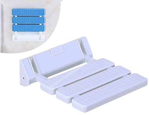 Duschstuhl Klappbar Wandmontage, Faltbar Duschhocker für Senioren, Duschsitz Klappsitz, Ultradünner Verdeckter Veranda-Stuhl/Schuhwechselhocker/Schuhbank , Klapphocker Tragfähigkeit 130 kg(Color:Weiß)