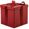 RUSPEPA Mittlere Geburtstags-Geschenkbox mit Deckel, Schleife und Seidenpapier, faltbare Geschenkbox – 1 Stück, 23 x 23 x 23 cm, Rot