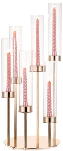 Inweder Kerzenst채nder Gold Bodenkandelaber Kerzenleuchter: 1 St체ck Kerzenhalter aus Metall Windlicht-Kerzenhalter Hohe Kandelaber f체r Tafelaufsatz Hochzeit Veranstaltung Weihnachten oder Feste