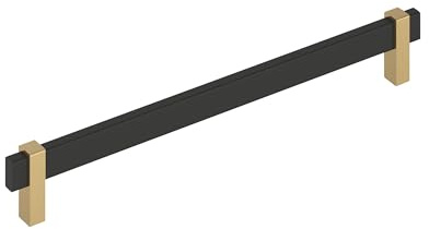 Amerock Mulino 10-1/16 inch (256mm) Center-to-Center Matte Black/Champagne Bronze Cabinet Pull, BP36726MBCZ