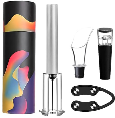 Generico Tire-bouchon manuel pour vin de 4 pièces, kit d'ouvre-bouteille pour vin - kit d'ouverture manuelle de 4 pièces, kit de tire-bouchon à vin portable pour cuisine, maison, restaurant