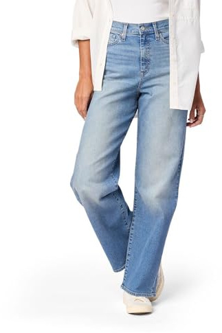 Levi Strauss Signature Gold Women's Heritage High-Rise Loose Straight Jeans Stretch Denim (Available in Plus), Luna, 4