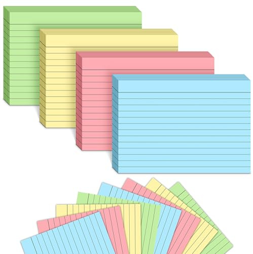 360 Pcs Flash Cards, A6 (105x145mm) Revision Cards Coloured Index Card Assorted Colours Record Prompt Flashcards Ruled Notecards for Office School Learning Speech University Essential
