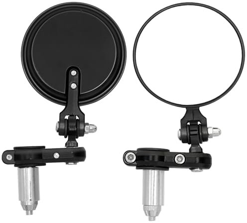 Tosucs Universale Specchietti Moto,Coppia Specchietto per moto rotondi regolabili, per Moto,ATV,Bike Sport, Bike Scooter,Cruiser