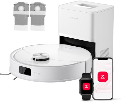 roborock Q10 S5+ Set Robot Aspirador y Fregasuelo 2 en 1 de 10000 Pa, Doble Sistema Antienredos, Obstacle Avoidance, 7 Weeks Self-Emptying, Navegación PreciSense LiDAR, Control por App, Blanco