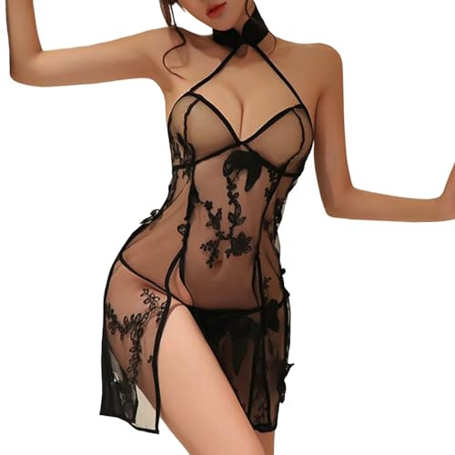 Luadnysin Tenue Sexy Femme Érotique Hot Ensemble Souvetements Femmes Body E?rotique Ouvert Nuisette Soie Dentelle Lingerie Sissy Pyjama Bas SM Bustier Vêtements Pute