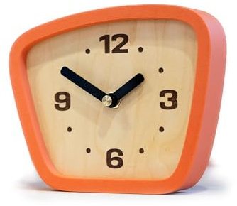 Little Top Creations Handcrafted Mid-Century Modern Clock – Silent Movement for Desk, Table & Mantel, No-Ticking Analog MCM Decor | Made in USA