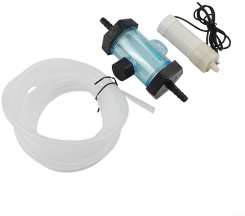 TONIXY Limpiador de acuario Kit de limpieza automática de tanque de peces, bomba de cambio de agua eléctrica, sistema de vacío con filtro para mantenimiento de acuarios (2 metros)