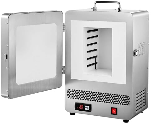 VEVOR Horno de Fusión Eléctrico 1650 W, Temperatura Máxima 1200 ℃, para Fundición a la Cera Perdida, Arcilla, Recocido de Metales, Vocción de Cerámica y Control de Temperatura, 535 x 405 x 345 mm