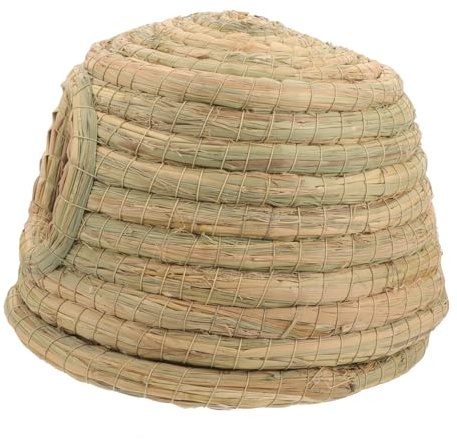 FRCOLOR Nido para Conejo Mano Casa de Césped Natural para Hámsteres y Cobayas Lecho Cálido y Seguro Escondite Duradero para Jaulas Pequeño Estilo Castillo