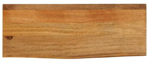 Teenpull bordsskiva med trädkant 90 x 40 x 3,8 cm, massivt trä, mango, ekutseende för skrivbord, matbord, datorbord, hemmakontor