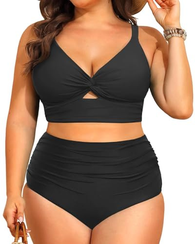 CheChury Bañadores Mujer Tallas Grandes Dos Piezas Cuello en V Cintura Alta Bikini Mujer Talla Grande Push Up Estampado Talle Alto Bañador Vintage Reductor Vientre Plano Alta Natacion Playa