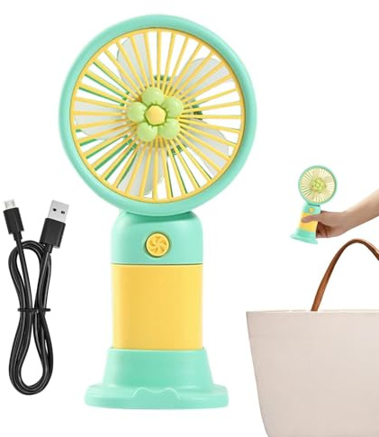 Portabel handfläkt | Med Bas USB-Återuppladdningsbar Tyst Sommarverktyg | Liten fickfläkt | För män, kvinnor, utomhusbruk, inomhusbruk, resor, köket, kontoret