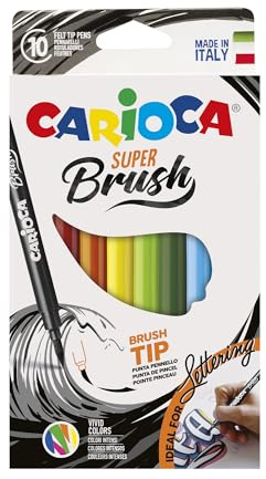 Carioca 42937 Pennarello per Calligrafia Super-Brush 10 Pezzi