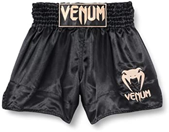 VENUM Classic, Pantaloncini Muay Thai Unisex – Adulto, Nero/Oro, S