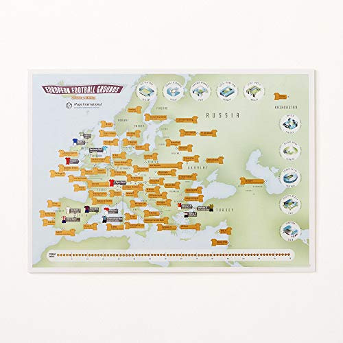 Europäische Fußballstadion Geschenk Rubbelplakat - 59,4 cm (B) x 42 cm (H)