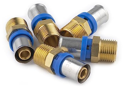 Raccord Multicouche à Sertir Multi profils TH-H-U diamètre Ø16 mm - à visser Mâle 15x21 (1/2) sachet de 5 raccords - Norme NF 545 pour réseau d'eau potable et chauffage NOYON & THIEBAULT