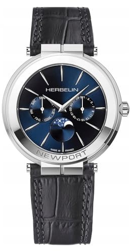Montre Herbelin Newport Slim Phase de Lune Cuir