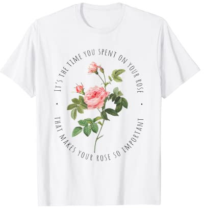 Little Prince T-Shirt Rose Shirt Vintage Botanical Tee T-Shirt