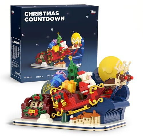 Nifeliz Weihnachts-Countdown-Modellbausatz für Erwachsene und Familien, Klemmbausteine Weihnachten Weihnachtsdekoration, Heimdekoration und Bürodekoration (1022 Teile, NF10295)