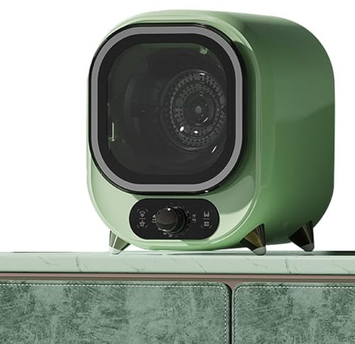 Piccola asciugatrice a tamburo, mini asciugatrice centrifuga, asciugatrice portatile silenziosa con potente turboventola, serratura magnetica della porta, asciugatrice da tavolo indipendente(Green)
