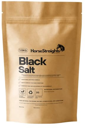 Black Salt Mineral Supplement for Horses Digestive & Skin Support 1.5KG HSD Horse Straights Direct