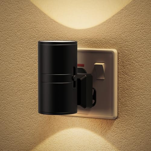 JandCase Night Light, Night Light Plug in Wall with Dusk to Dawn Sensor, Dimmable 0-100LM, 3000K Warm White, Plug in Nightlight for Hallway, Bathroom, Bedroom, Stairs