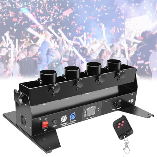 Máquina de confeti de 2/4 cabezales, lanzador de confeti eléctrico con DMX 512 y control remoto, cañón de confeti digital para DJ, fiestas, discotecas, bodas, escenarios, conciertos,4Shots