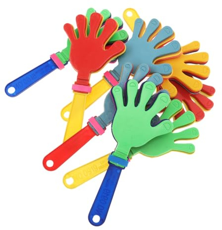 Uonlytech 8 piezas Palmas Plásticas Ruidosas Colores Vivos Juguetes para Fiestas Eventos Deportivos Animación Segura y Adultos