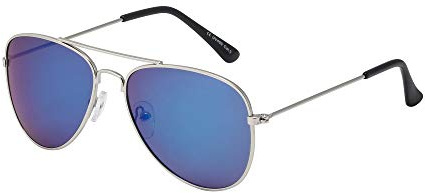 ASVP Shop® Kids Silver Mirrored Gold Black Lens Sunglasses UV 400 Boys Girls Childrens Childs (Blue Mirror)