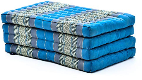 Leewadee Thai Trifold Mattress 200 x 70 cm - Kapok Foldable Floor Mat, Futon Alternative for Sleeping, Yoga & Meditation
