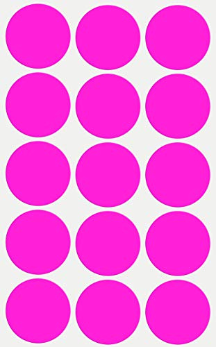 Royal Green Bollini Adesivi Rotondi Colore Rosa Fluorescente 30 mm - Confezione da 225 Pezzi