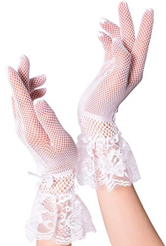 LassZone Half Fingerless Lace Gloves for Women Stretchy Elbow Length Opera Gloves Silk Arm Sleeves Satin Fancy Dress for Wedding Evening Halloween Wedding Prom