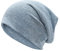 ZLYC Weiche Slouchy Beanie-Mütze für Damen und Herren, modisch, dünn, gestrickt, Stretch, Totenkopfkappe, Farbe: Blau, Einheitsgröße