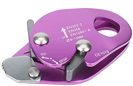 Selbstbremsendes Abseilgerät, Abseilring, Kletterausrüstung, Sicherungsgerät für 9–13 Mm Seilklemme, Kletterausrüstung Zum Klettern, Betrieb in Großer Höhe, Lila