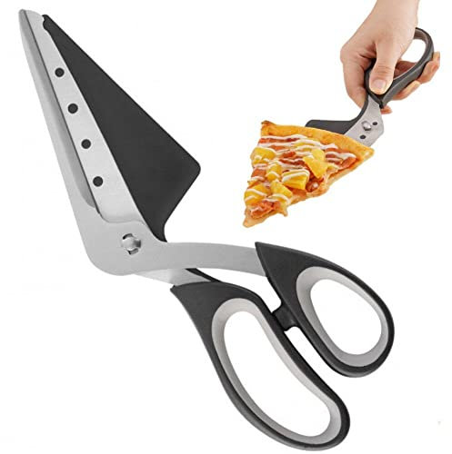 Danlai Ciseaux De Pizza, Coupe-Pizza avec Pelle, Lame en Acier Inoxydable Pointu De Qualité Alimentaire Poignée De Poignée Douce Ciseaux De Cuisine Multifonctionnels