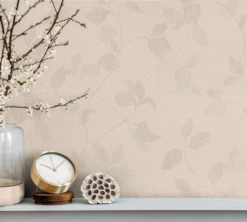 marburg Tapete Floral Beige Braun Weiß Grün Wohnzimmer Schlafzimmer Küche 10,05 x 0,53m Made in Germany